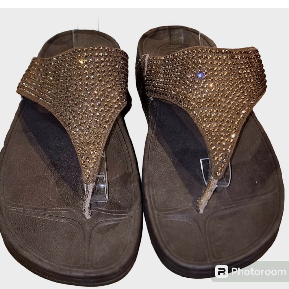 Fitflop Brown Rhinestone Sandals